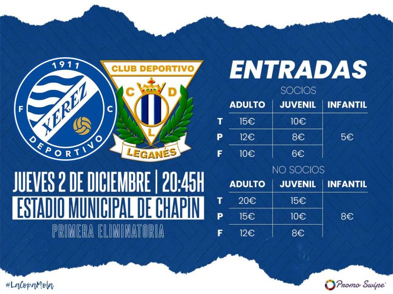 Venta de entradas para el Xerez DFC – CD Leganés de Copa del Rey